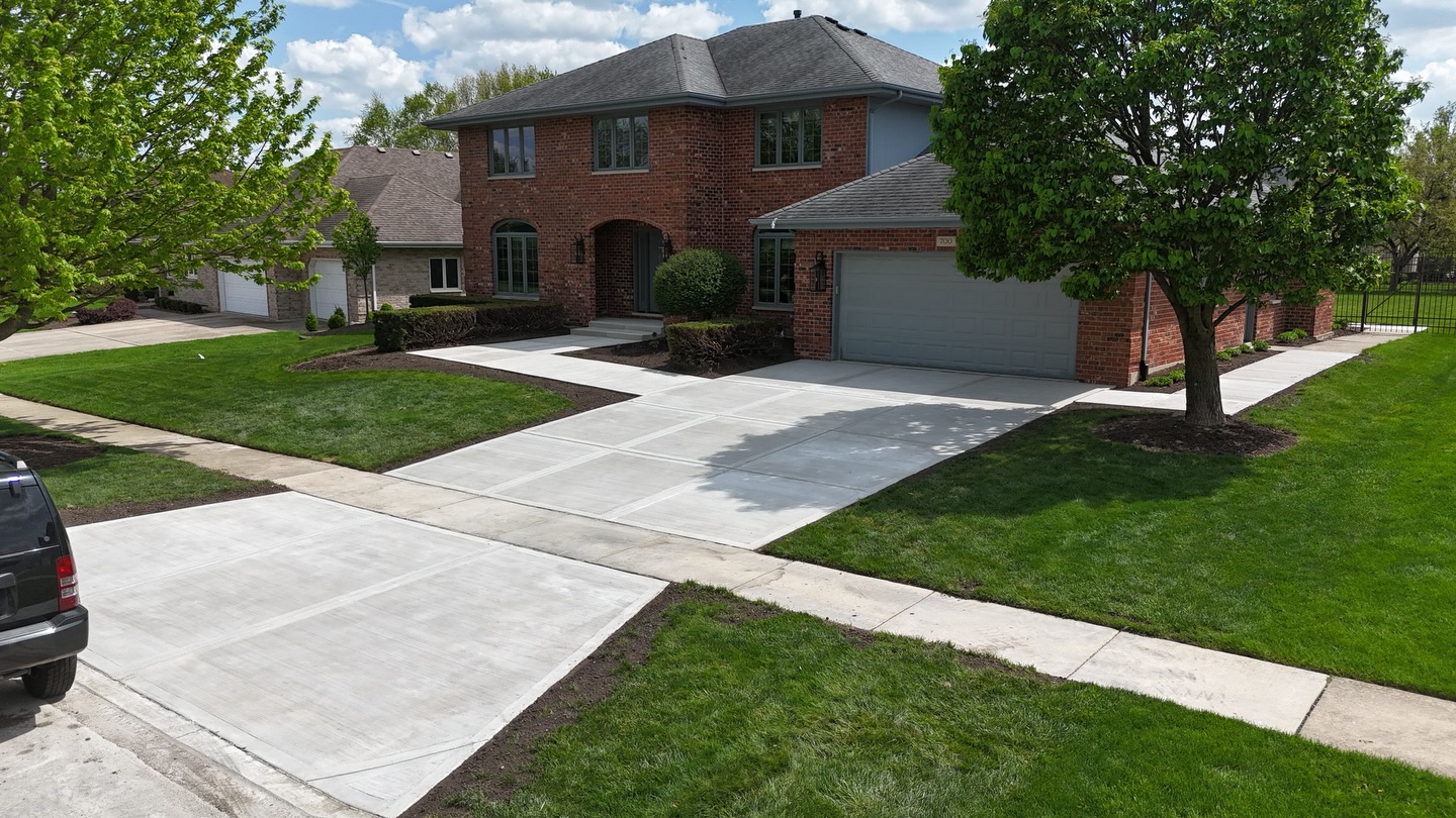 Finished concrete driveway example